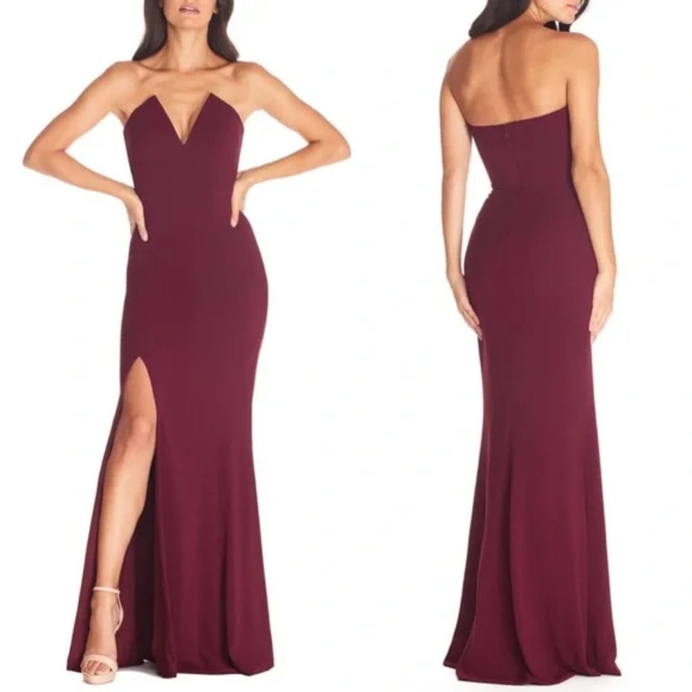 Dress the Population Maxi Dress  Fernanda Formal Burgundy Women's XL MSRP $248